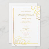 Modern Faux Folie Vlourish Wedding Kaart (Voorkant / Achterkant)