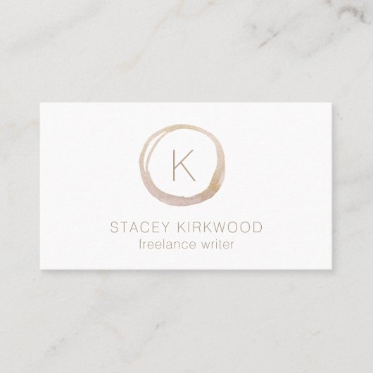 Modern Faux Glitter Monogram Gold Elegant Visitekaartje (Voorkant)