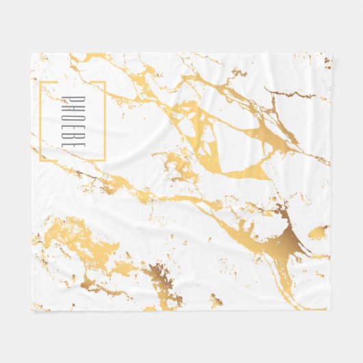 Modern Faux Gold Abstract patroon Fleece Deken (Voorkant (Horizontaal))