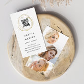 Modern Faux Gold Abstract QR-code fotoportfolio Visitekaartje