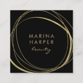 Modern Faux Gold Abstract Vierkante Visitekaartje (Voorkant)