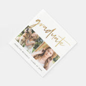Modern Faux Gold Afstuderen fotorooster wit Servet (Hoek)