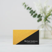 Modern Faux Gold & Black Foil Color Block Visitekaartje (Staand voorkant)