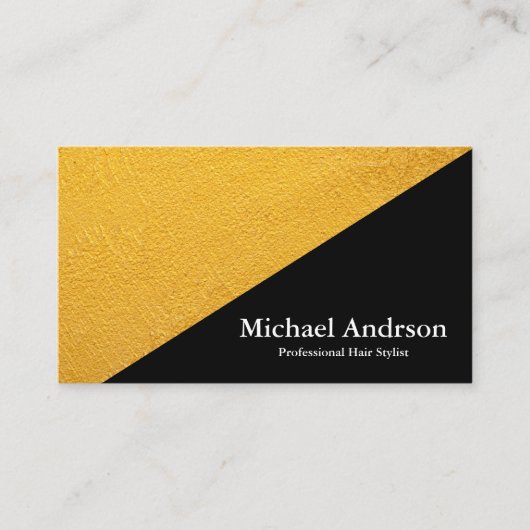 Modern Faux Gold & Black Foil Color Block Visitekaartje (Voorkant)