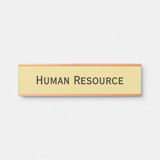 Modern Faux Gold Black Kantoor Room Department Nam Deurbordje (Voorkant)