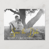 Modern Faux Gold blad Save the Date Aankondigingskaart (Voorkant)