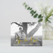 Modern Faux Gold blad Save the Date Aankondigingskaart (Staand voorkant)