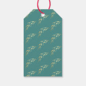 Modern Faux Gold Blauwgroen Vrolijk Kerstkrans Cadeaulabel (Achterkant)