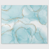 Modern Faux Gold & Blue Waterverf Marble Pattern Cadeaupapier (Vlak)