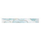 Modern Faux Gold & Blue Waterverf Marble Pattern Satijnen Lint (Voorkant)