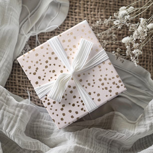 Modern Faux Gold & Blush Pink Spot Pattern Inpakpapier Vel