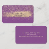 Modern Faux Gold Brush Stroke, Confetti Visitekaartje (Voorkant / Achterkant)