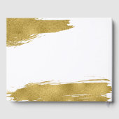 Modern Faux Gold Brushact Weddenschap Gastenboek (Achterkant)