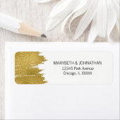 Modern Faux Gold Brushstroke Weddenlabel Etiket (Insitu)