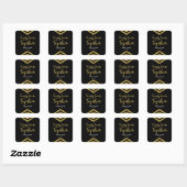 Modern Faux Gold Chevron 20e Jubileum Party Vierkante Sticker (Vel)
