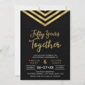 Modern Faux Gold Chevron 50e Jubileum Party Kaart (Voorkant)
