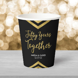 Modern Faux Gold Chevron 50e Jubileum Party Papieren Bekers