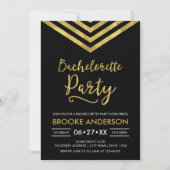 Modern Faux Gold Chevron Bachelorette Party Kaart (Voorkant)