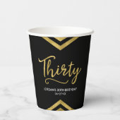 Modern Faux Gold Chevron Geometric 30th Birthday Papieren Bekers (Achterkant)