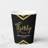 Modern Faux Gold Chevron Geometric 30th Birthday Papieren Bekers (Voorkant)