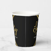 Modern Faux Gold Chevron Geometric 60th Birthday Papieren Bekers (Rechts)