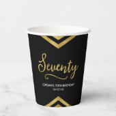 Modern Faux Gold Chevron Geometric 70th Birthday Papieren Bekers (Achterkant)
