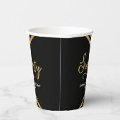 Modern Faux Gold Chevron Geometric 70th Birthday Papieren Bekers (Rechts)