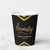 Modern Faux Gold Chevron Geometric 70th Birthday Papieren Bekers (Voorkant)