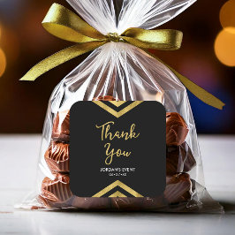 Modern Faux Gold Chevron Geometric Bedankt Vierkante Sticker