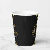 Modern Faux Gold Chevron Geometric Sweet 16 Papieren Bekers (Rechts)