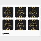 Modern Faux Gold Chevron Geometric Sweet 16 Vierkante Sticker (Vel)