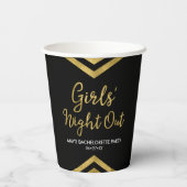 Modern Faux Gold Chevron Girls - nacht uit Papieren Bekers (Achterkant)