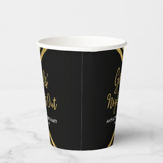 Modern Faux Gold Chevron Girls - nacht uit Papieren Bekers (Rechts)