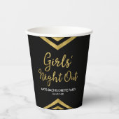 Modern Faux Gold Chevron Girls - nacht uit Papieren Bekers (Voorkant)