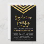 Modern Faux Gold Chevron Graduation Party Kaart (Voorkant)