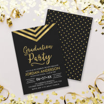 Modern Faux Gold Chevron Graduation Party