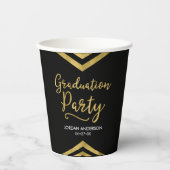Modern Faux Gold Chevron Graduation Party Papieren Bekers (Voorkant)