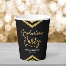 Modern Faux Gold Chevron Graduation Party