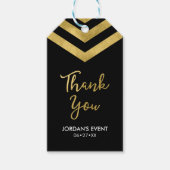 Modern Faux Gold Chevron Hartelijk dank Cadeaulabel (Voorkant)