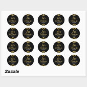 Modern Faux Gold Chevron Let's Celebrate Round Ronde Sticker (Vel)
