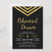 Modern Faux Gold Chevron Wedding Rehearsal Dinner Kaart (Voorkant)
