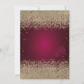 Modern Faux Gold Diamonds Confetti Red Quinceañera Kaart (Achterkant)