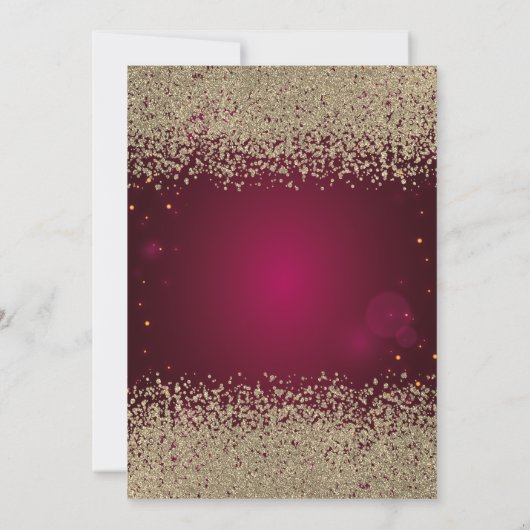 Modern Faux Gold Diamonds Confetti Red Quinceañera Kaart (Achterkant)