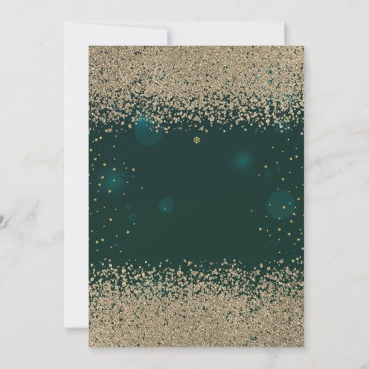 Modern Faux Gold Diamonds Green Quinceañera Kaart (Achterkant)