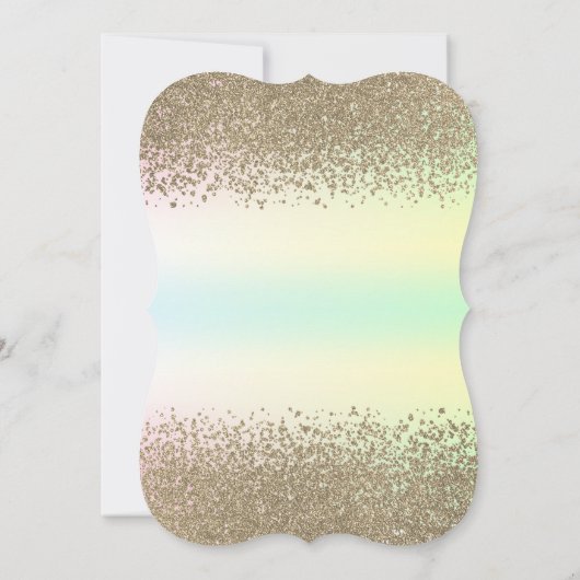 Modern Faux Gold Diamonds Iridescent Quinceañera Kaart (Achterkant)