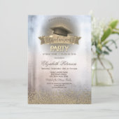 Modern Faux Gold Diamonds Metallic Afstuderen Kaart (Staand voorkant)