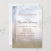 Modern Faux Gold Diamonds Metallic Quinceañera Kaart (Voorkant)