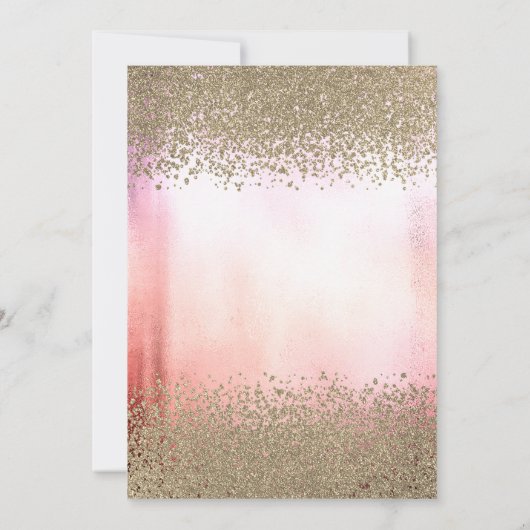 Modern Faux Gold Diamonds Ombre Quinceañera Kaart (Achterkant)