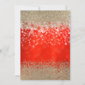 Modern Faux Gold Diamonds Snowflakes Red Kaart (Achterkant)