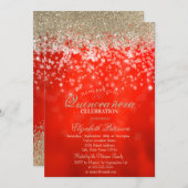 Modern Faux Gold Diamonds Snowflakes Red Kaart (Voorkant / Achterkant)